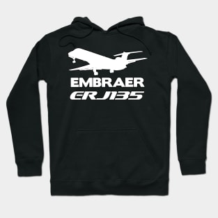 Embraer ERJ135 Silhouette Print (White) Hoodie